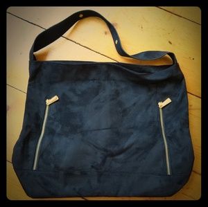 Express Faux Suede Black Tote Shoulder Bag Purse